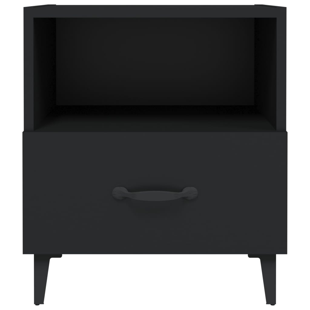 Bedside Cabinets 2 pcs Black Engineered Wood - Newstart Furniture
