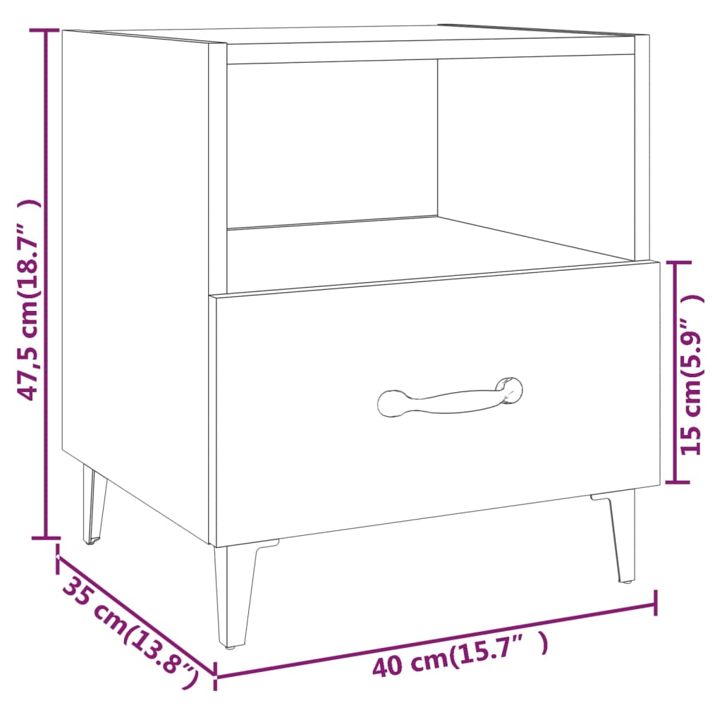 Bedside Cabinets 2 pcs Sonoma Oak Engineered Wood - Newstart Furniture