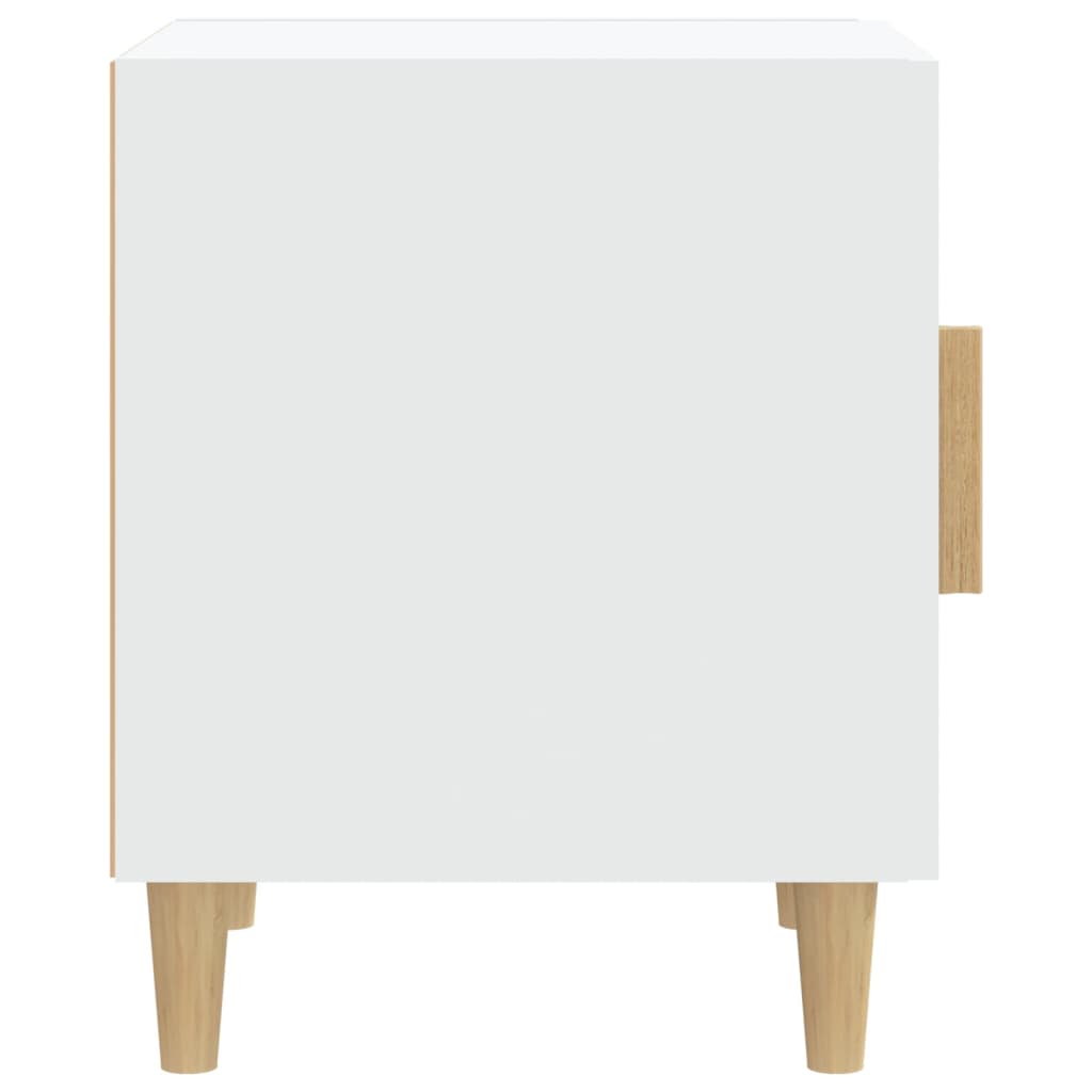 Bedside Cabinet White Engineered Wood - Newstart Furniture