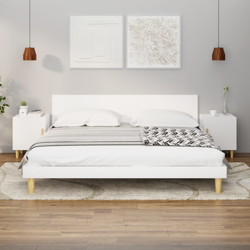 Bedside Cabinets 2 pcs White Engineered Wood - Newstart Furniture