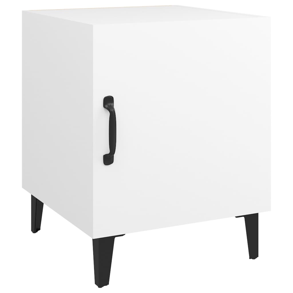 Bedside Cabinet White Engineered Wood - Newstart Furniture
