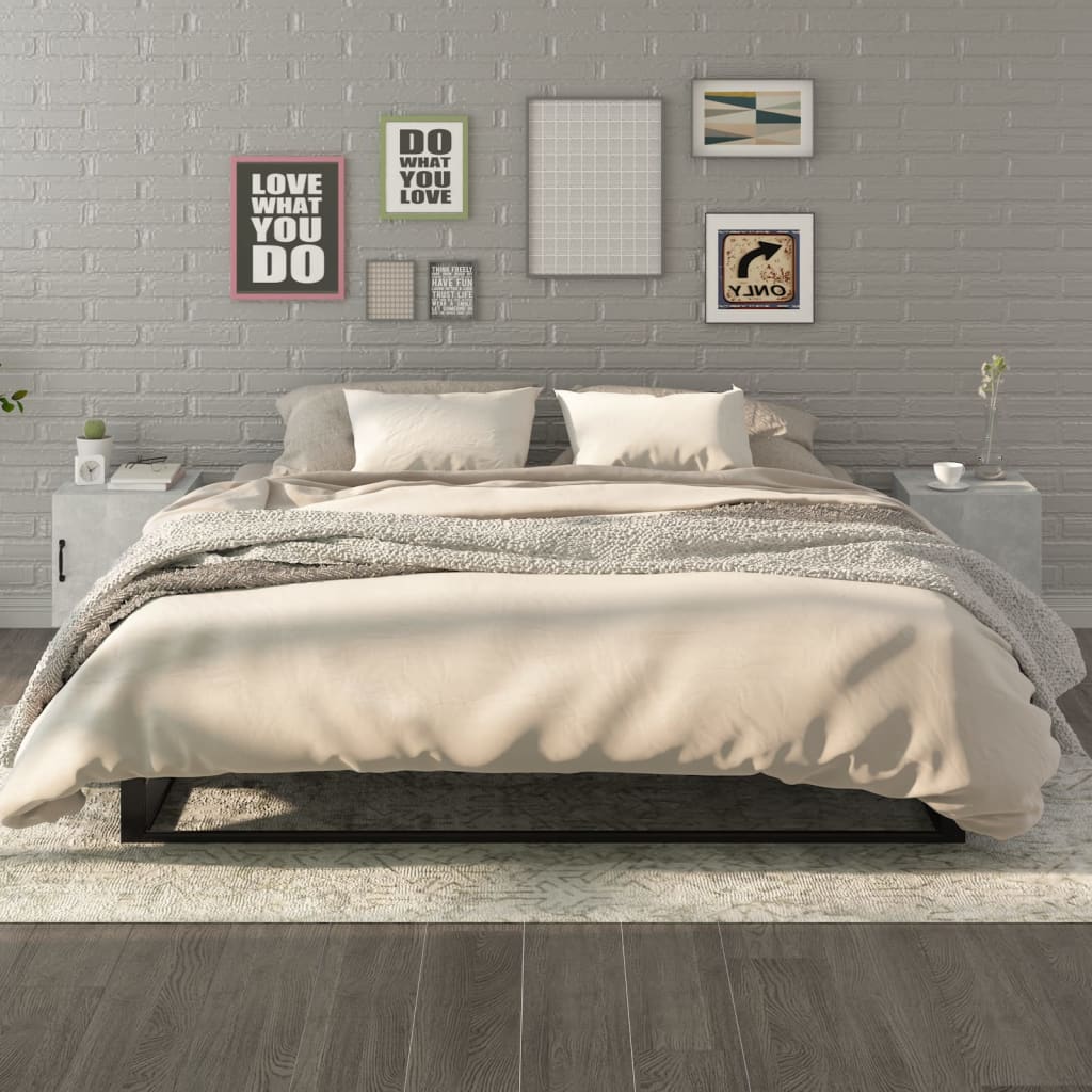 Bedside Cabinets 2 pcs Concrete Grey Engineered Wood - Newstart Furniture