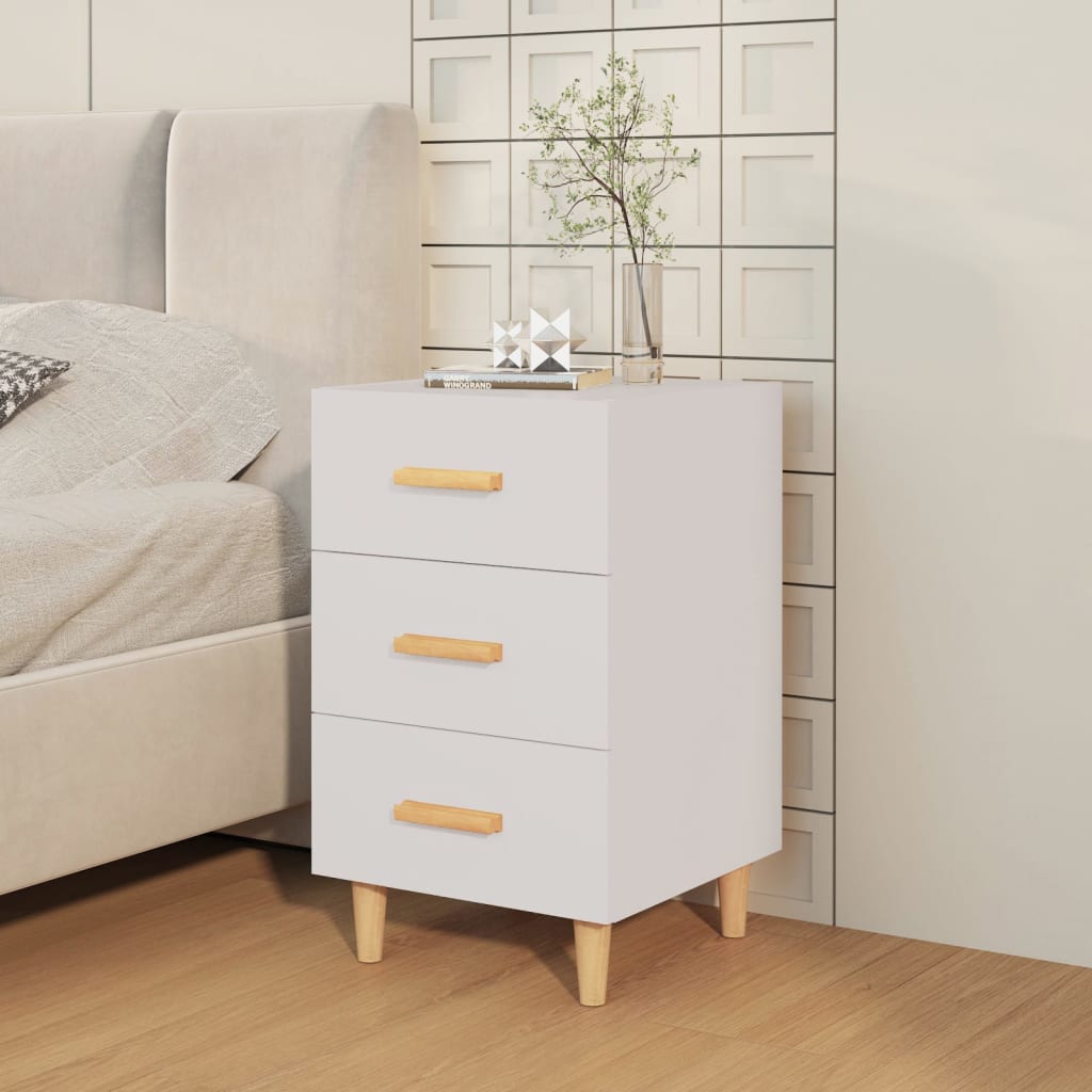 Bedside Cabinet High Gloss White 40x40x66 cm Engineered Wood - Newstart Furniture