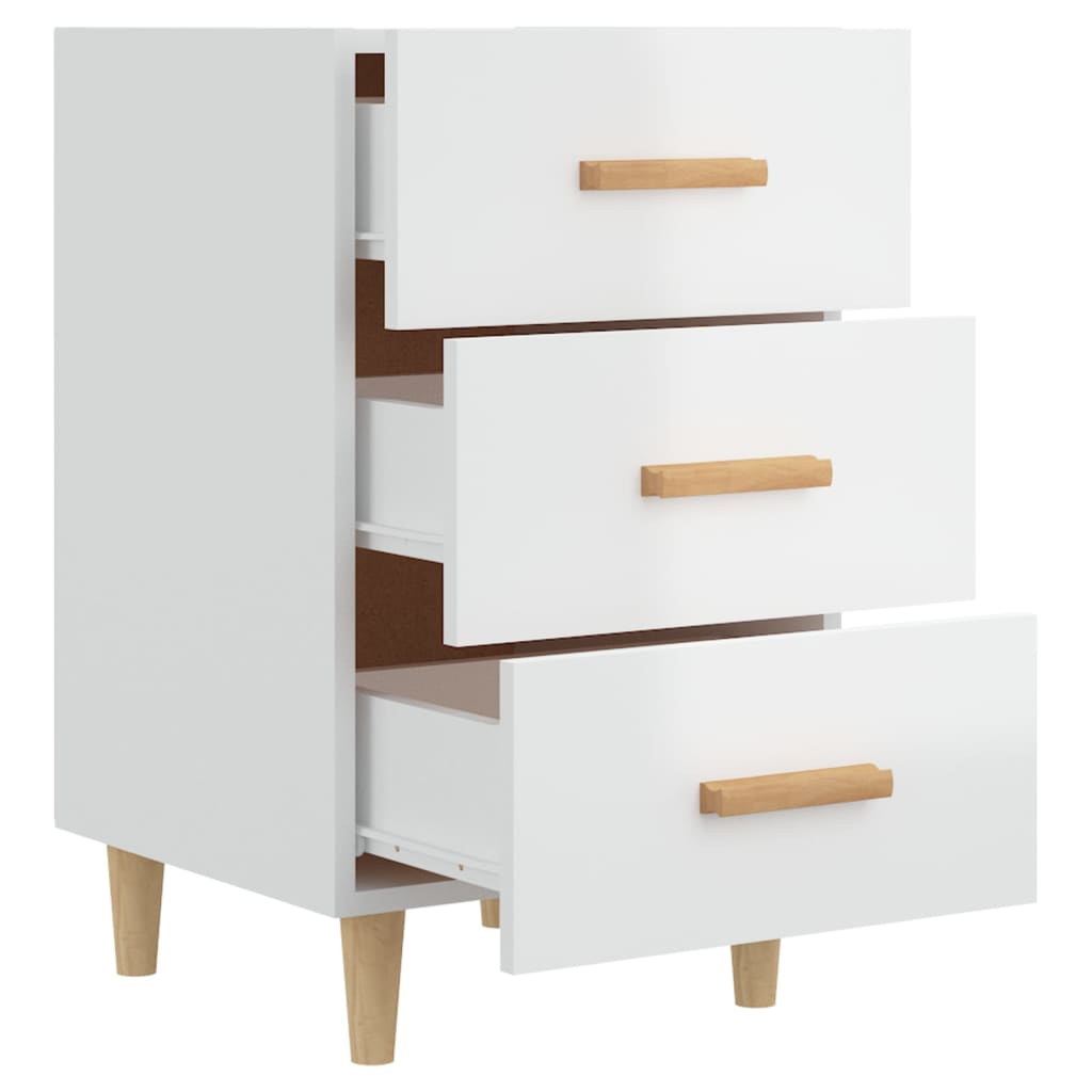 Bedside Cabinet High Gloss White 40x40x66 cm Engineered Wood - Newstart Furniture