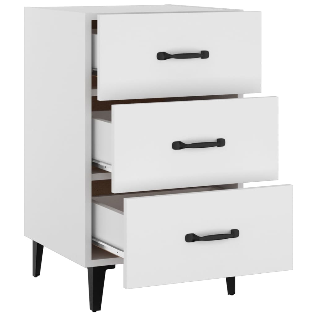 Bedside Cabinet White 40x40x66 cm Engineered Wood - Newstart Furniture