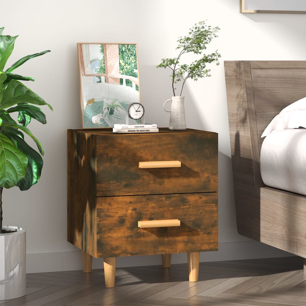 Bed Cabinet Smoked Oak 40x35x47.5 cm - Newstart Furniture