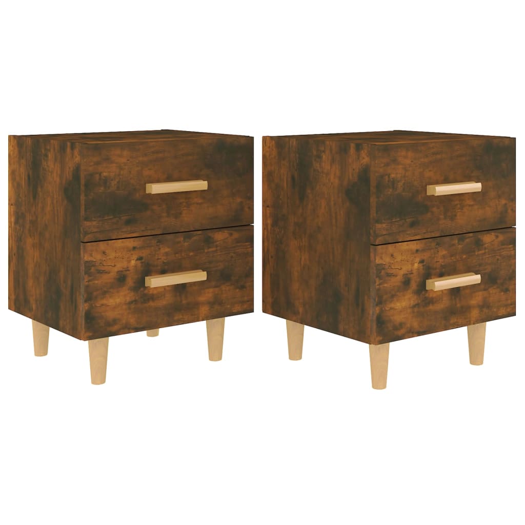 Bed Cabinets 2 pcs Smoked Oak 40x35x47.5 cm - Newstart Furniture