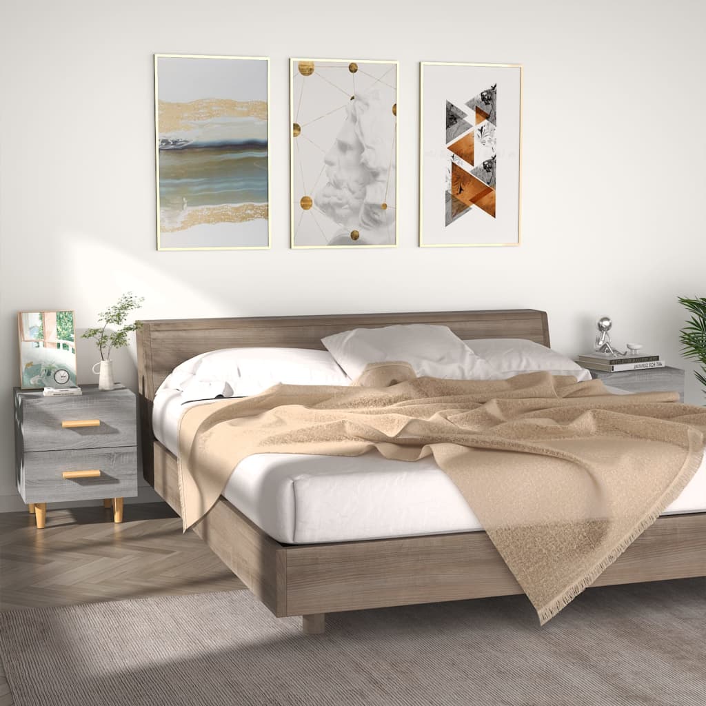 Bed Cabinets 2 pcs Grey Sonoma 40x35x47.5 cm - Newstart Furniture