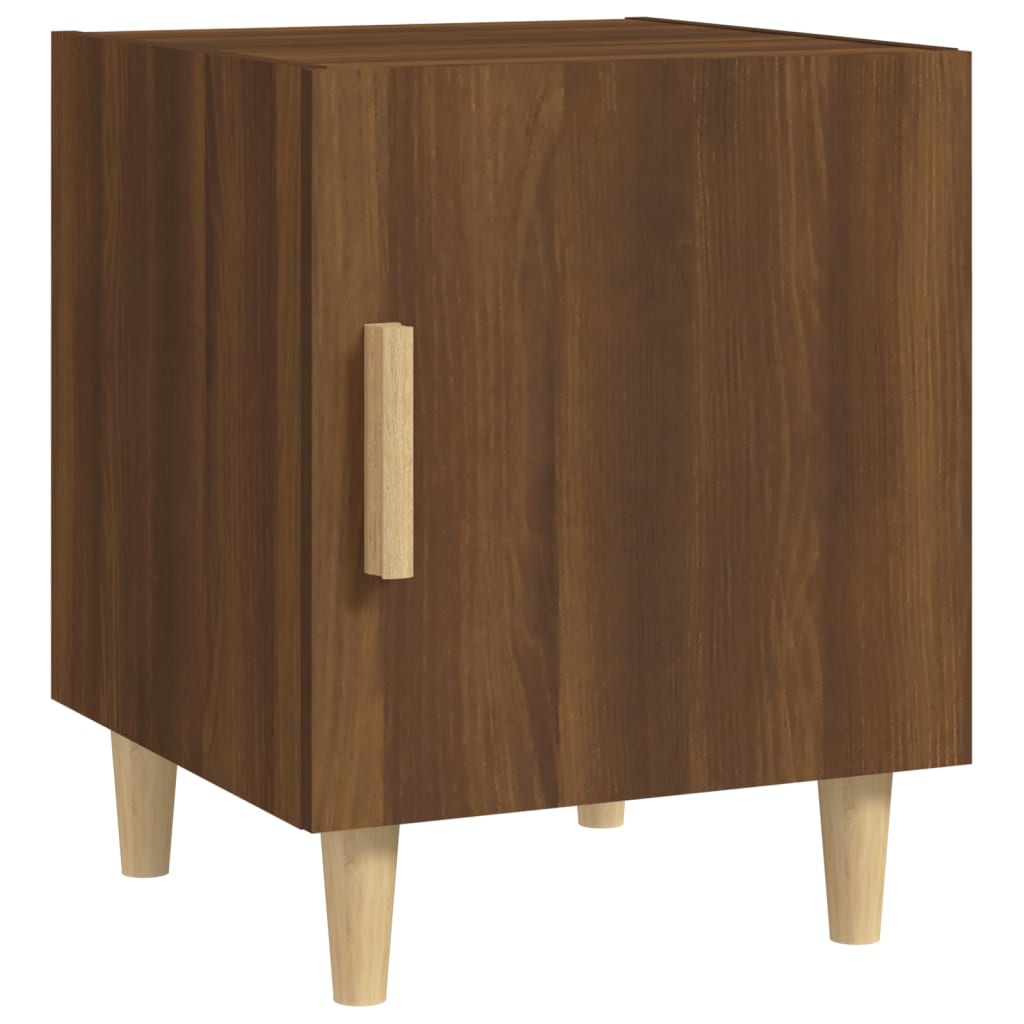 Bedside Cabinet Brown Oak Engineered Wood - Newstart Furniture