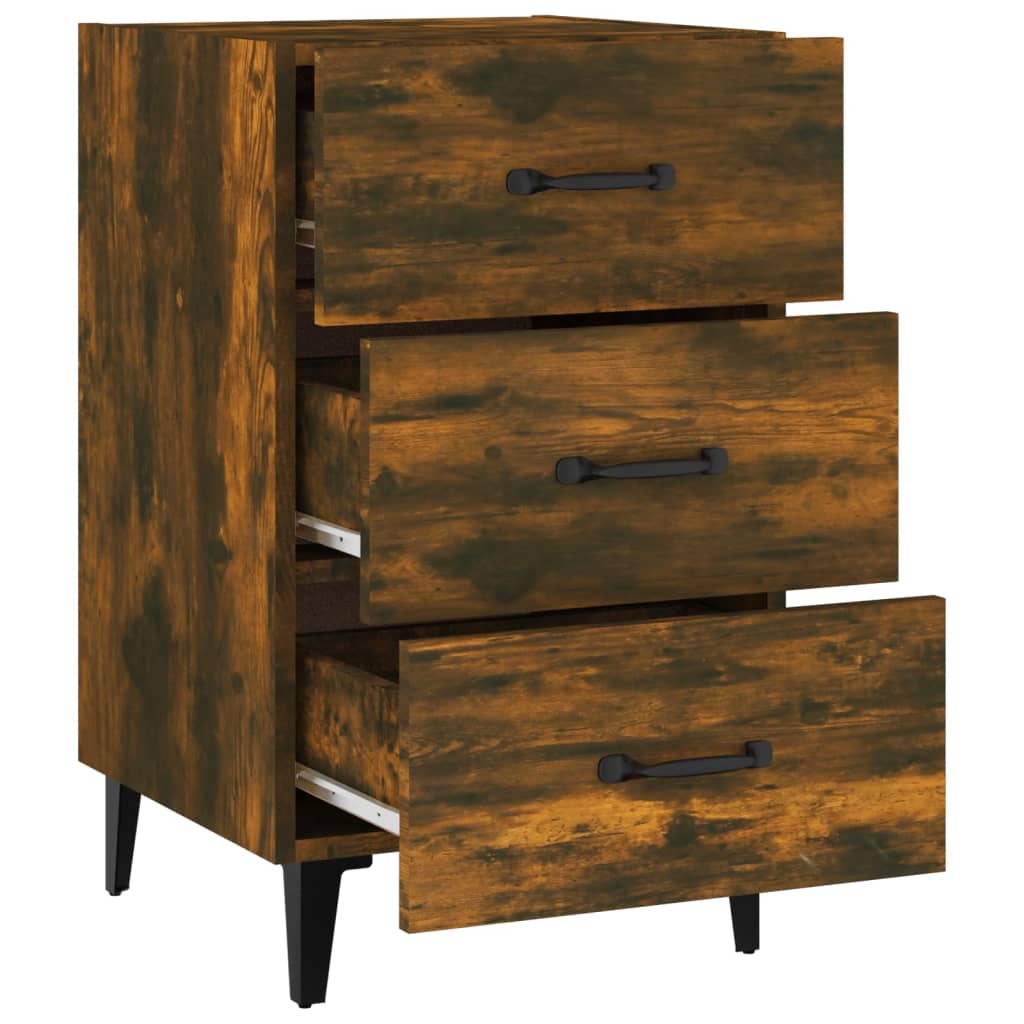 Bedside Cabinet Smoked Oak 40x40x66 cm Engineered Wood - Newstart Furniture