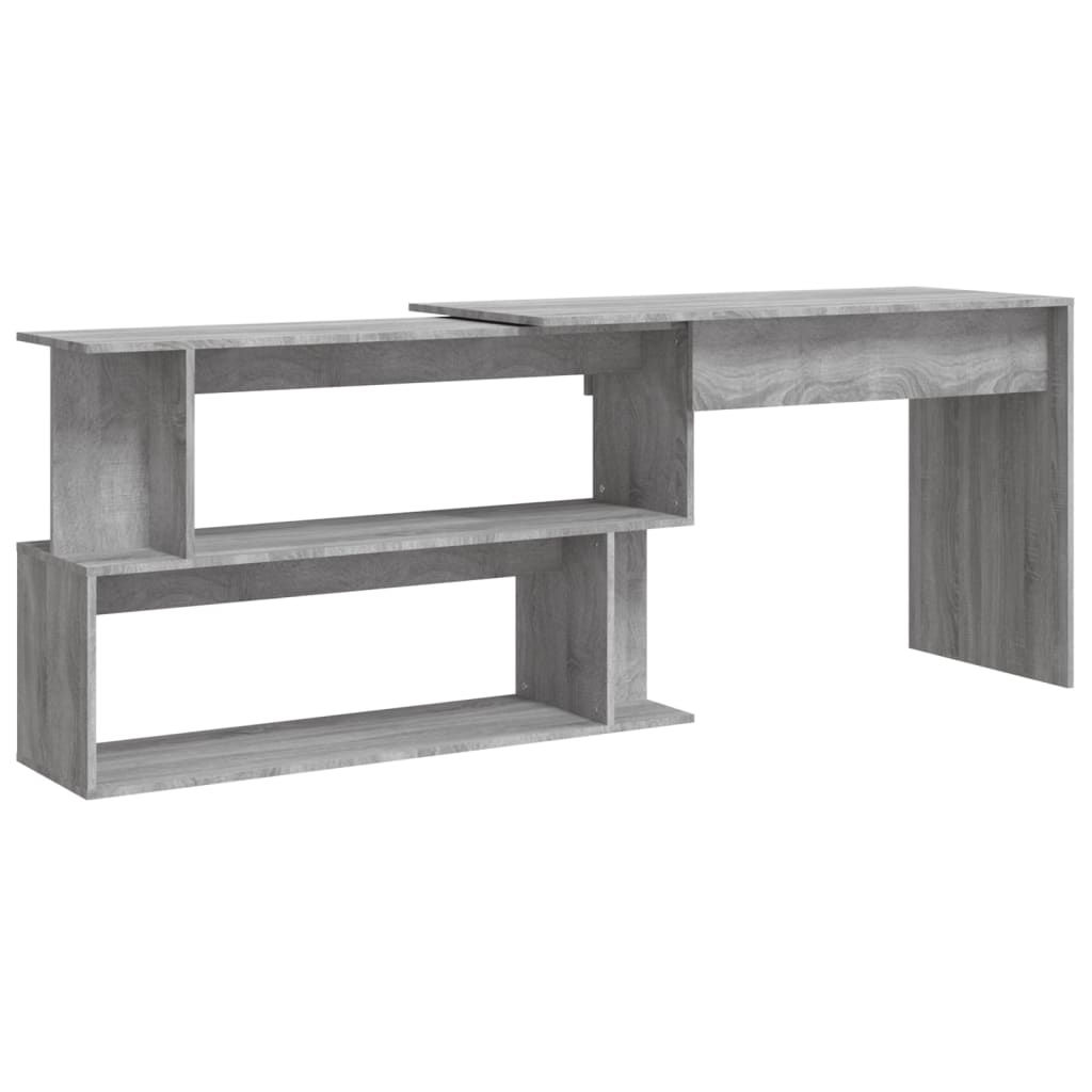 Corner Desk Grey Sonoma 200x50x76 cm Engineered Wood - Newstart Furniture