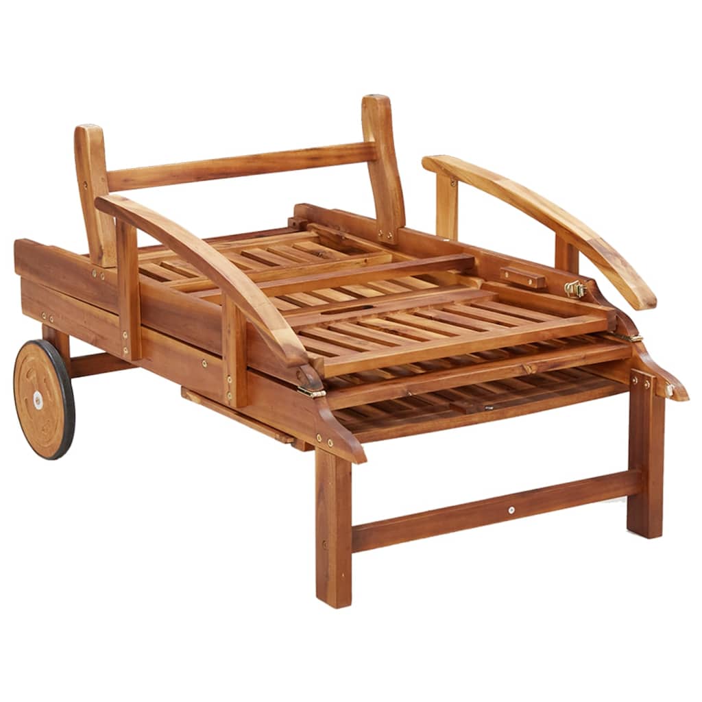 Sun Loungers 2 pcs Solid Wood Acacia - Newstart Furniture