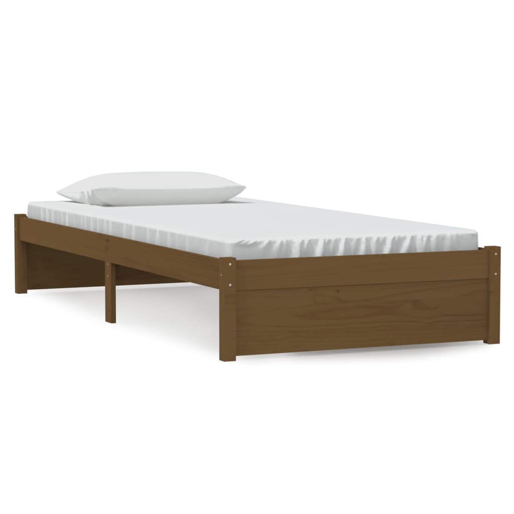 Bed Frame Honey Brown Solid Wood 92x187 cm Single Bed Size