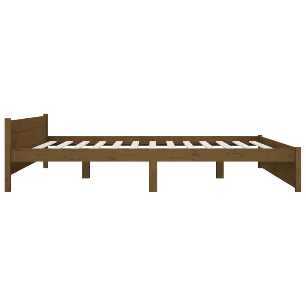 Bed Frame Honey Brown Solid Wood 183x203 cm King Size - Newstart Furniture