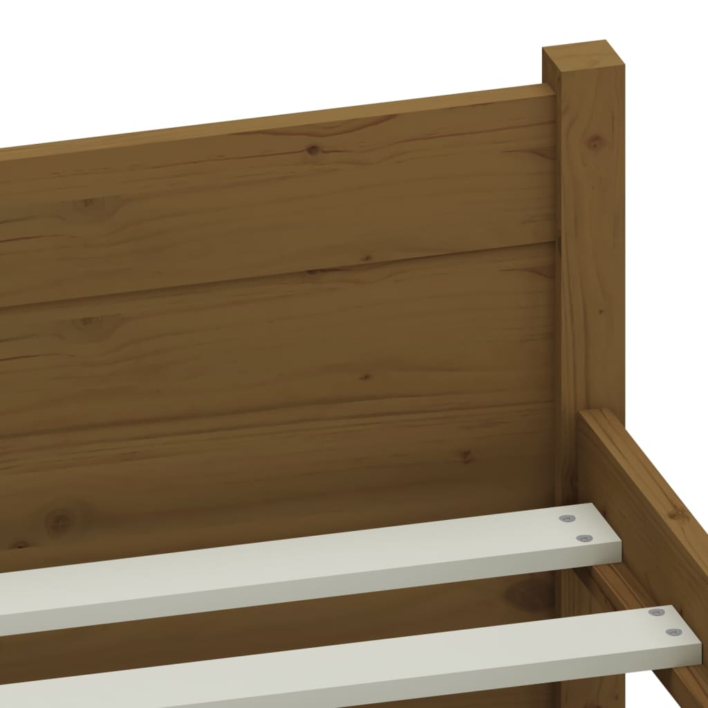 Bed Frame Honey Brown Solid Wood 183x203 cm King Size - Newstart Furniture