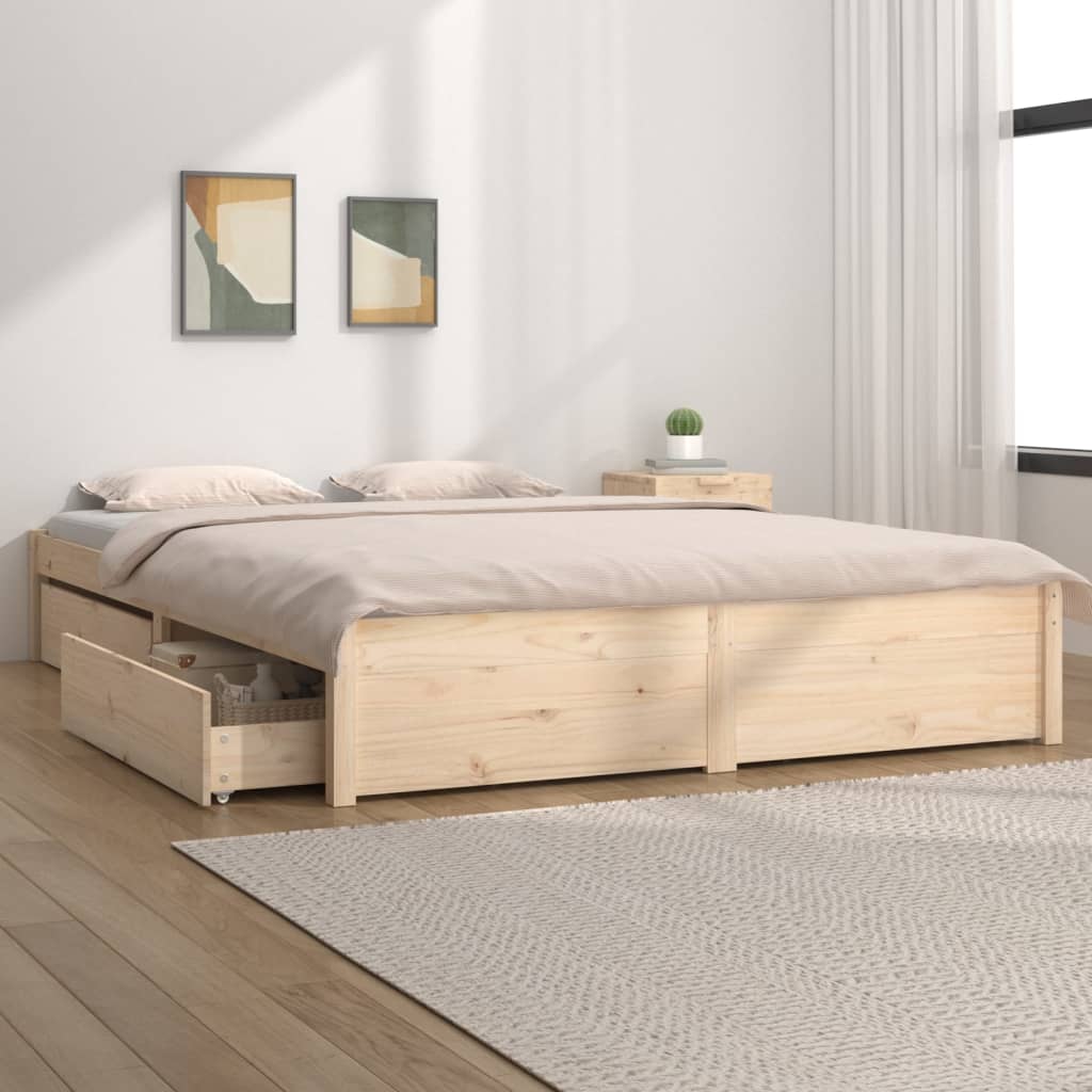Bed Frame with Drawers 153x203 cm Queen Size