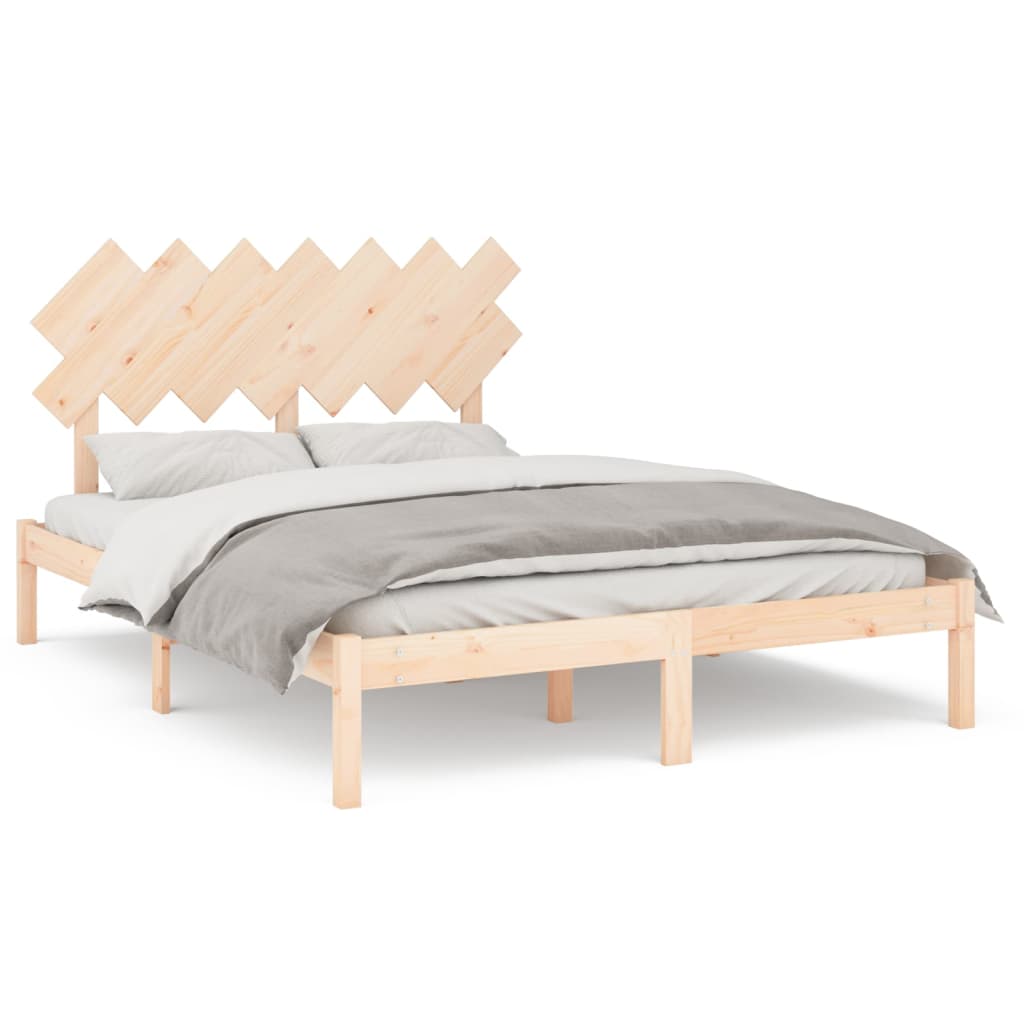 Bed Frame 153x203 cm Queen Size Solid Wood - Newstart Furniture