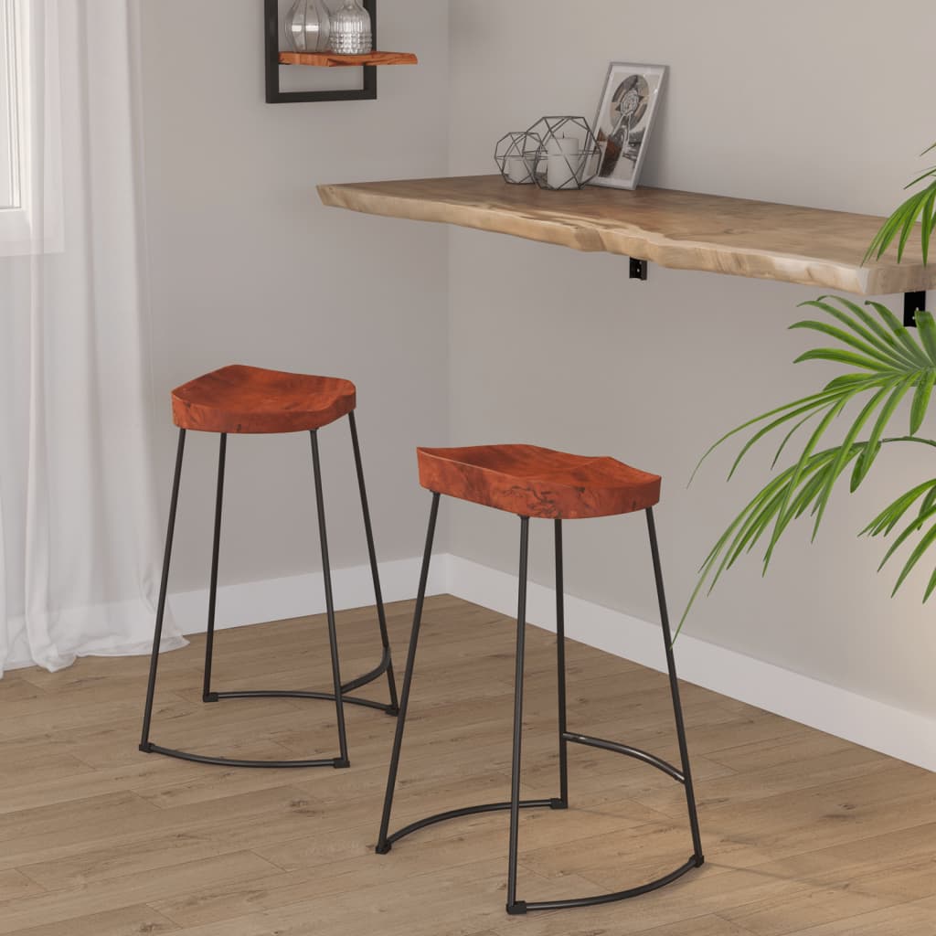 Gavin Bar Stools 2 pcs 45x40x63 cm Solid Wood Mango - Newstart Furniture