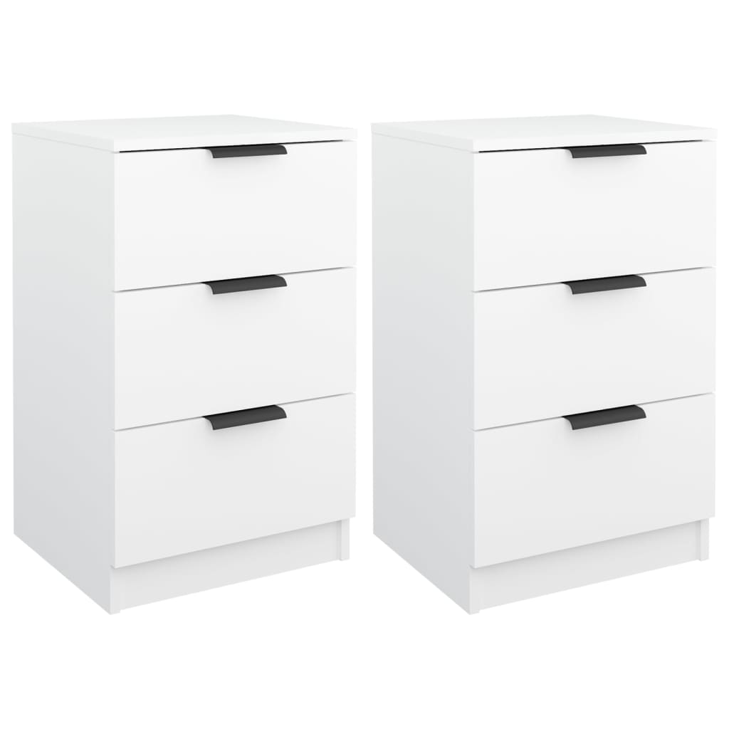 Bedside Cabinets 2 pcs White 40x36x65 cm - Newstart Furniture
