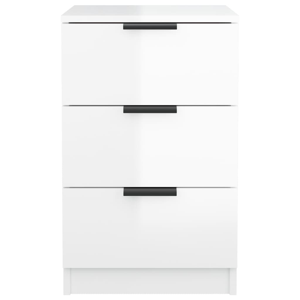 Bedside Cabinets 2 pcs High Gloss White 40x36x65 cm - Newstart Furniture