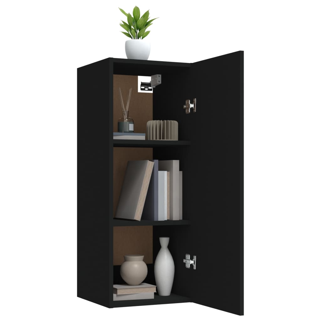 Wall Cabinet Black 34.5x34x90 cm Engineered Wood - Newstart Furniture