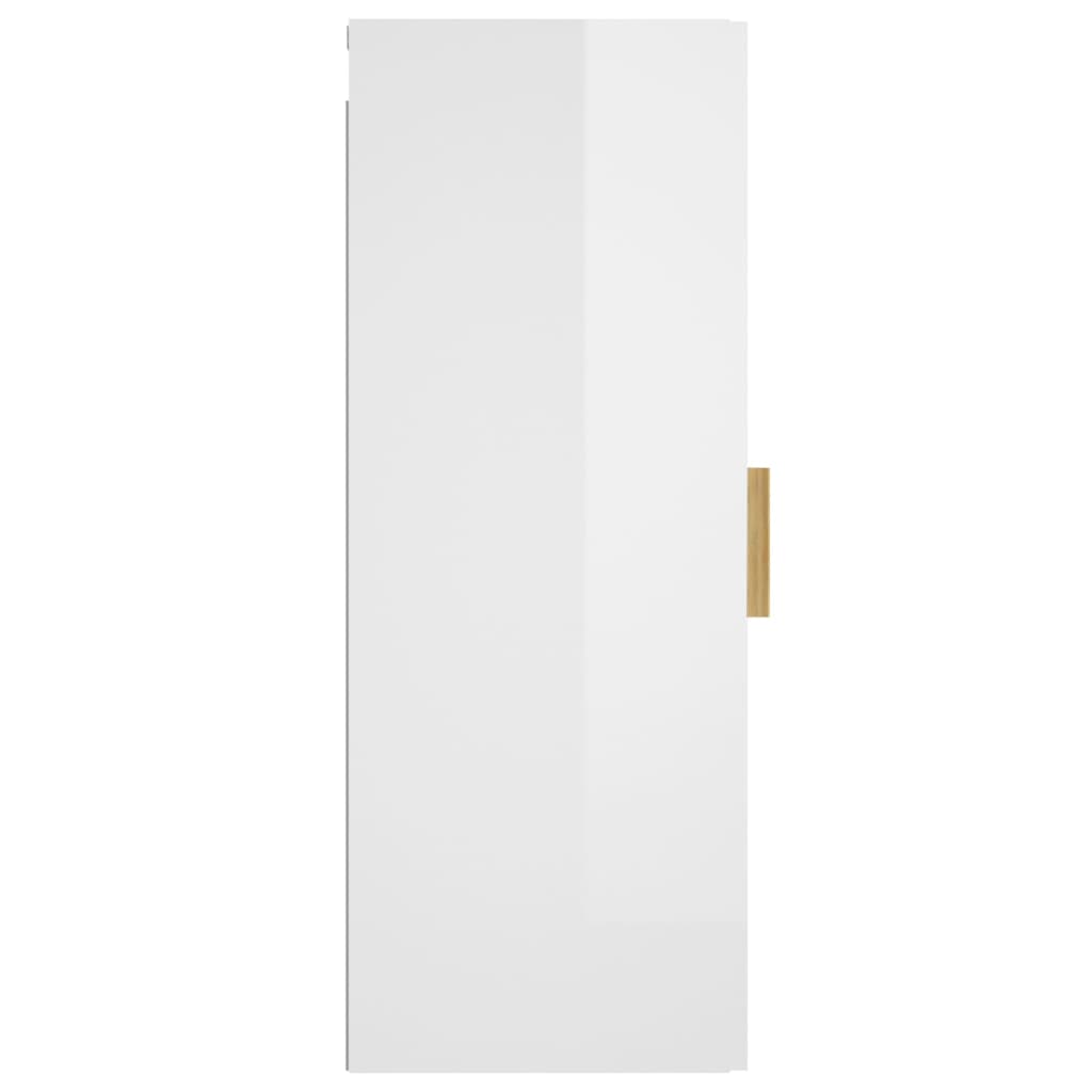 Wall Cabinet High Gloss White 34.5x34x90 cm Engineered Wood - Newstart Furniture