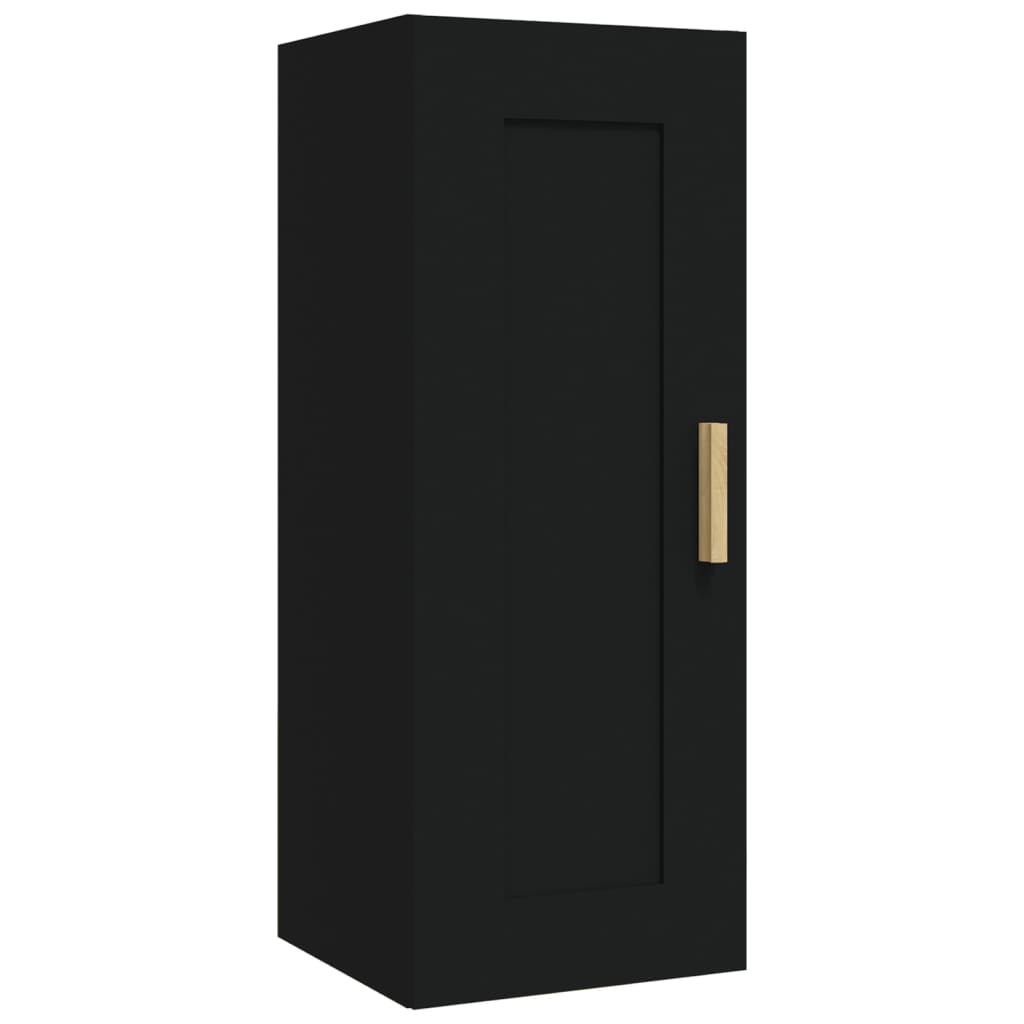 Wall Cabinet Black 35x34x90 cm Engineered Wood - Newstart Furniture