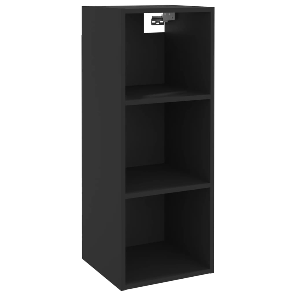 Wall Cabinet Black 34.5x32.5x90 cm Engineered Wood - Newstart Furniture