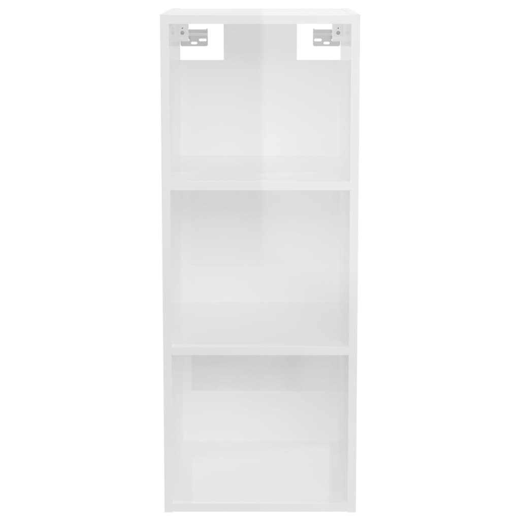 Wall Cabinet High Gloss White 34.5x32.5x90 cm Engineered Wood - Newstart Furniture