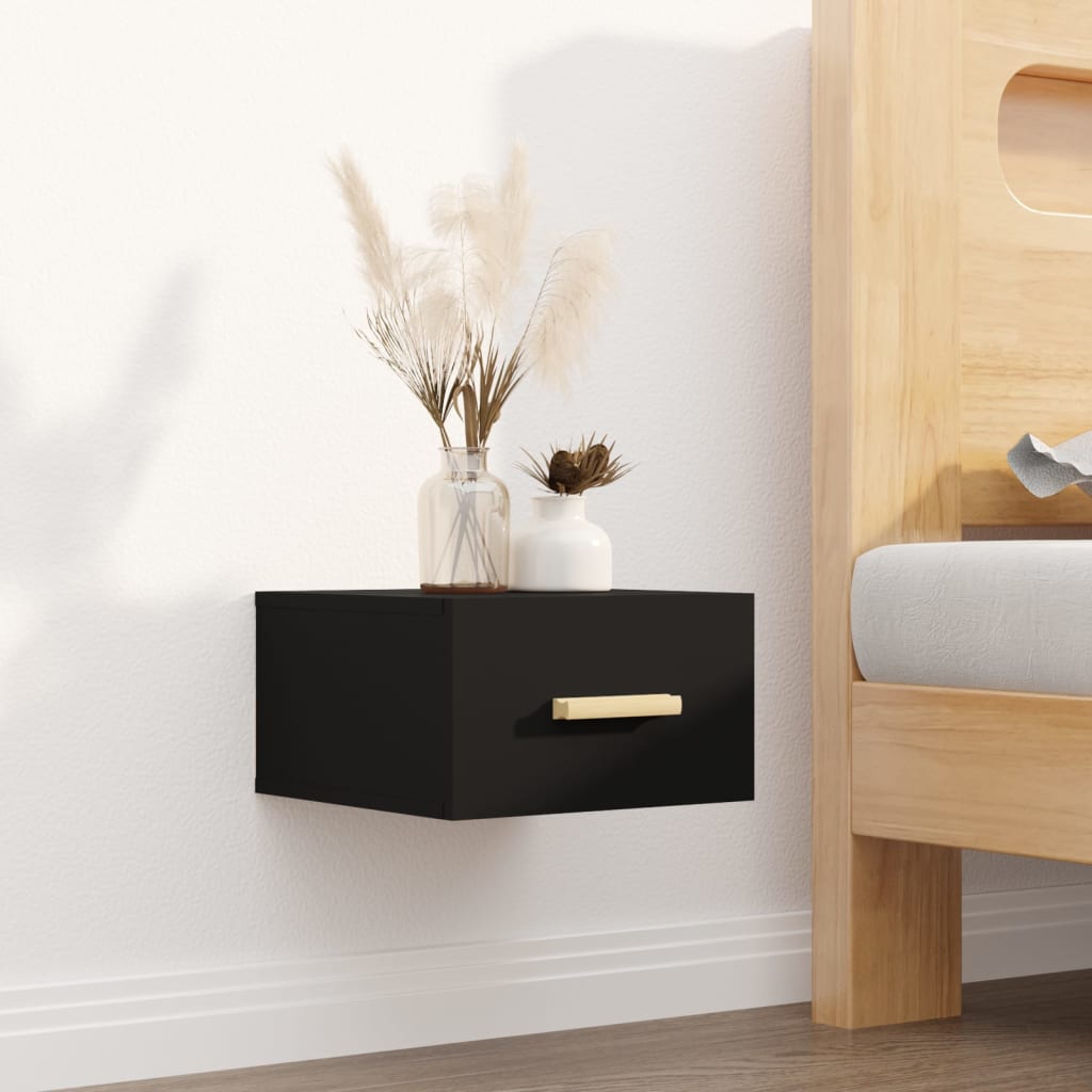 Wall-mounted Bedside Cabinets 2 pcs Black 35x35x20 cm - Newstart Furniture