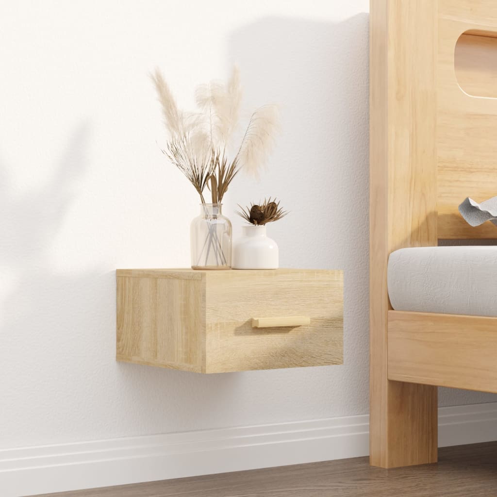 Wall-mounted Bedside Cabinets 2 pcs Sonoma Oak 35x35x20 cm - Newstart Furniture