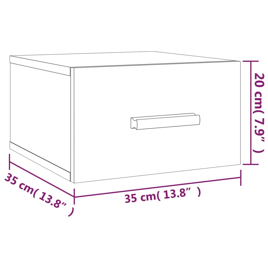 Wall-mounted Bedside Cabinets 2 pcs Concrete Grey 35x35x20 cm - Newstart Furniture