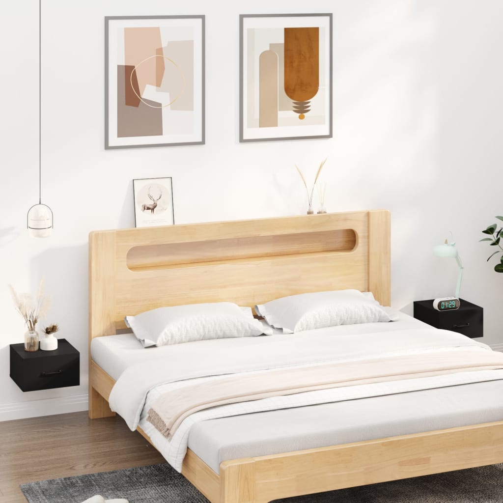 Wall-mounted Bedside Cabinets 2 pcs Black 35x35x20 cm - Newstart Furniture