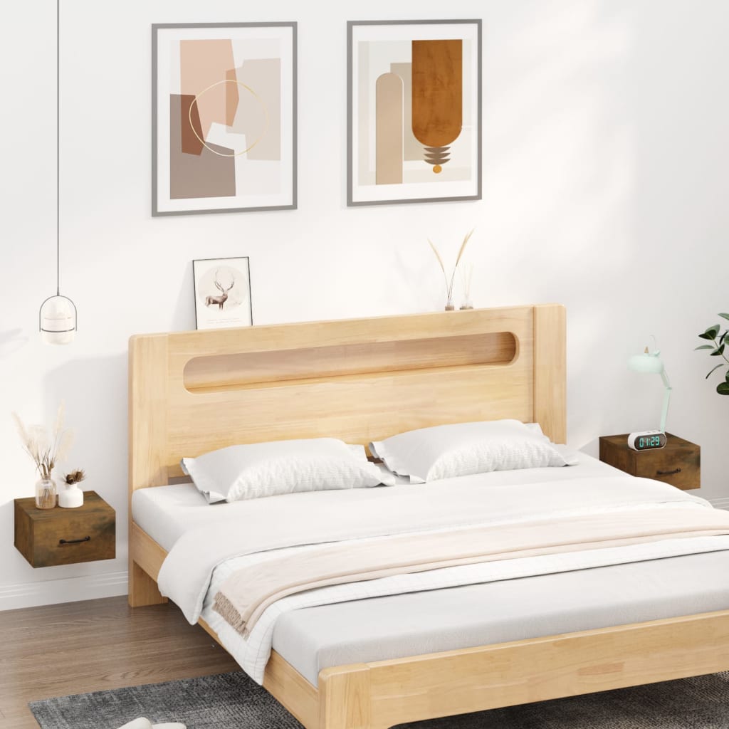 Wall-mounted Bedside Cabinets 2 pcs Smoked Oak 35x35x20 cm - Newstart Furniture