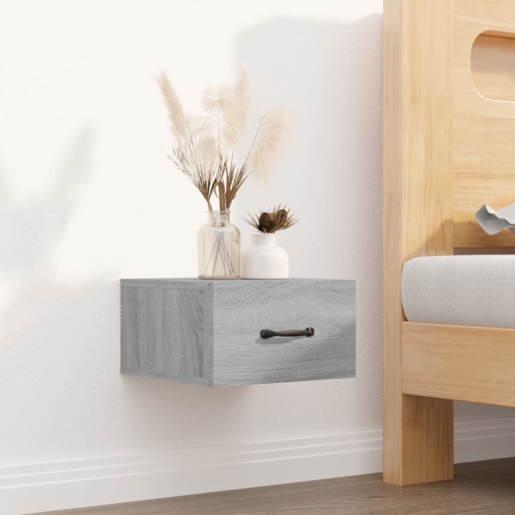 Wall-mounted Bedside Cabinets 2 pcs Grey Sonoma 35x35x20 cm - Newstart Furniture