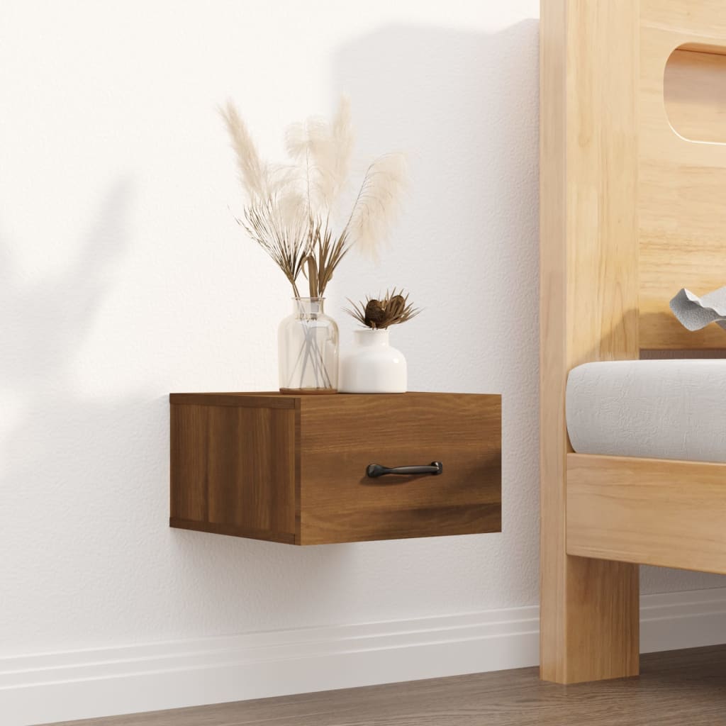 Wall-mounted Bedside Cabinets 2 pcs Brown Oak 35x35x20 cm - Newstart Furniture