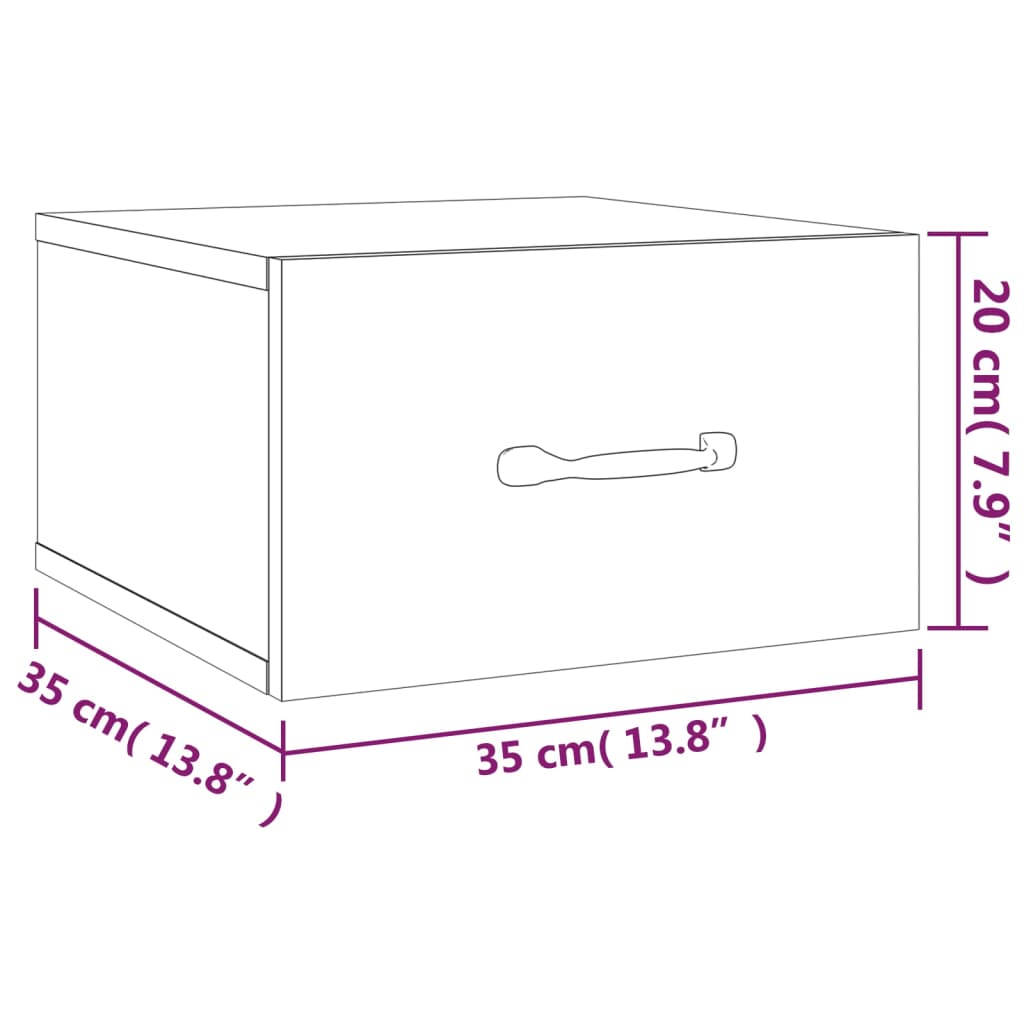 Wall-mounted Bedside Cabinets 2 pcs Brown Oak 35x35x20 cm - Newstart Furniture