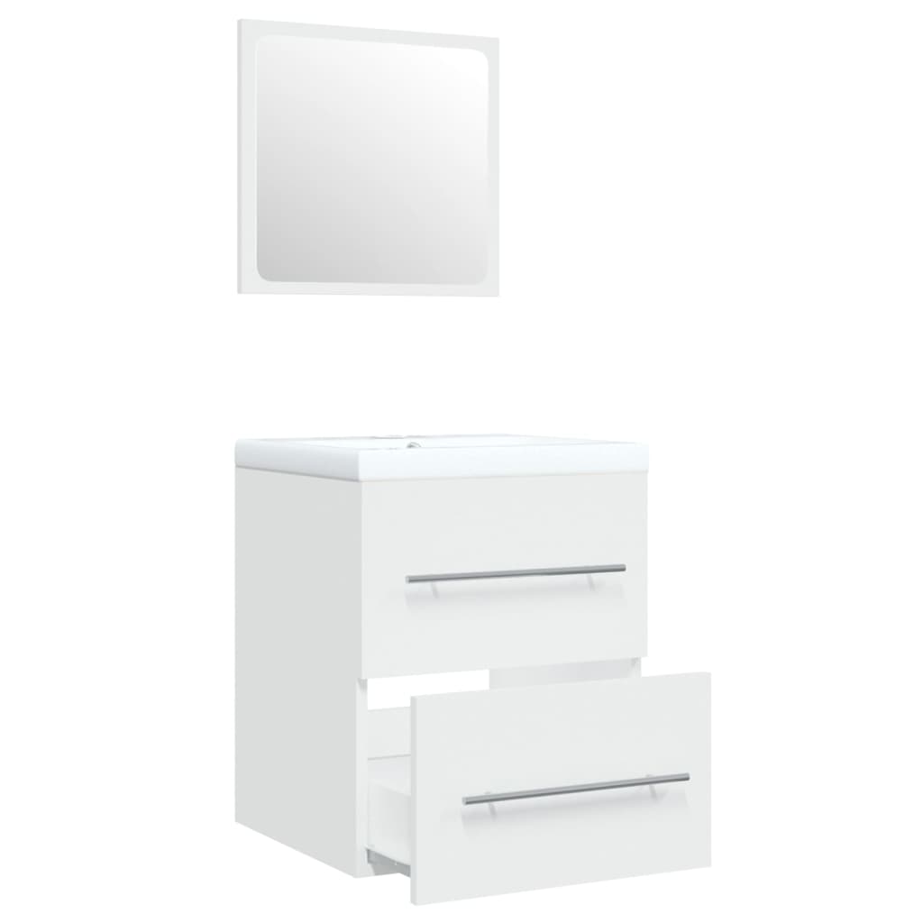 Sink Cabinet with Built-in Basin White Engineered Wood - Newstart Furniture
