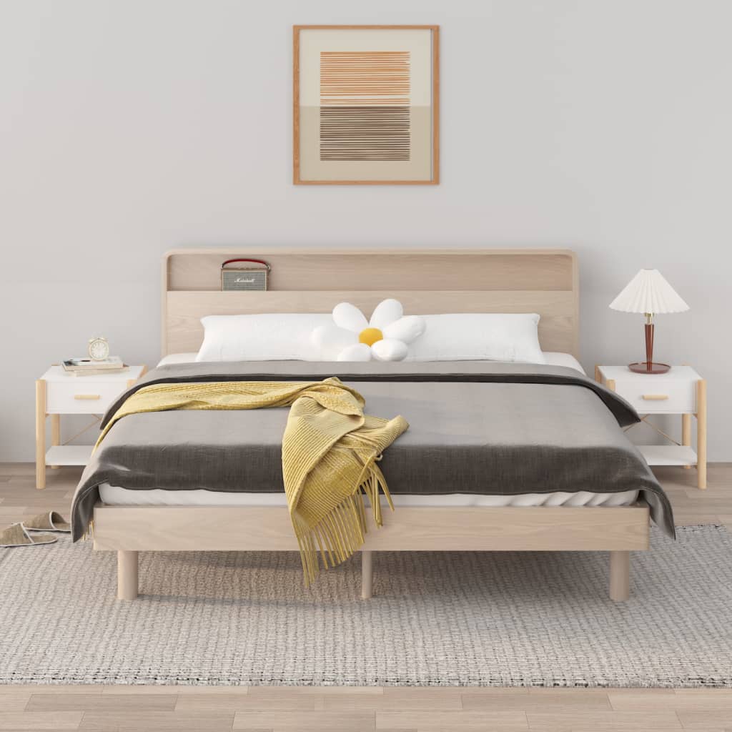 Bedside Tables 2pcs White 42x38x45 cm Engineered Wood - Newstart Furniture
