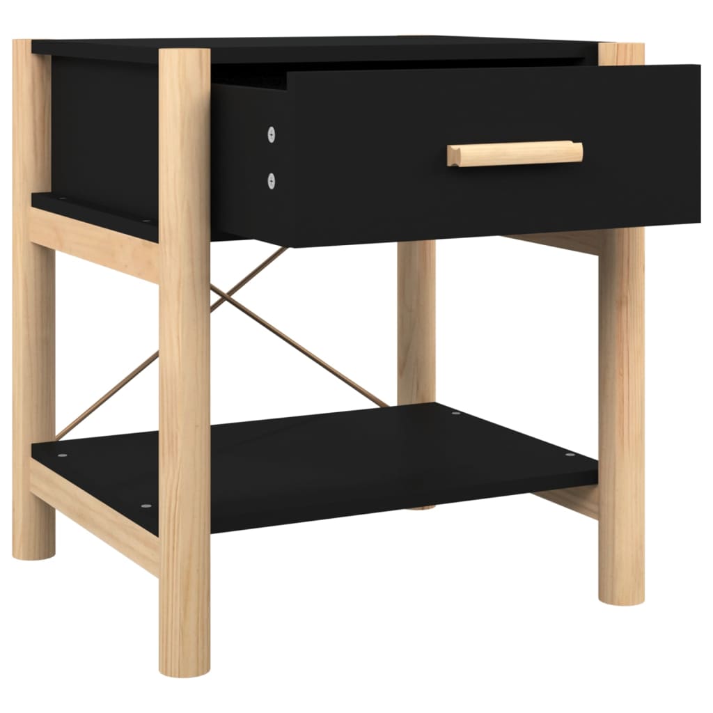 Bedside Tables 2pcs Black 42x38x45 cm Engineered Wood - Newstart Furniture