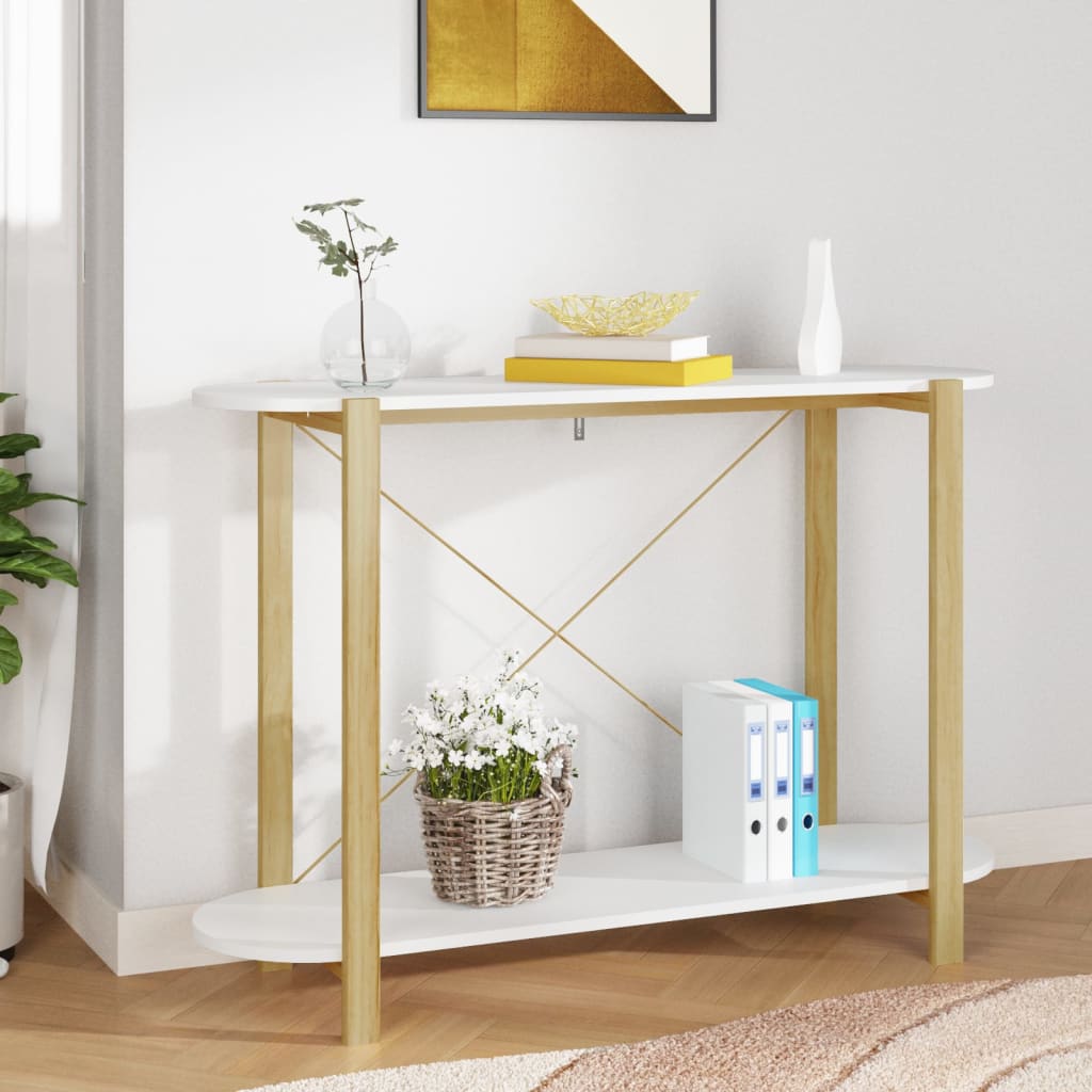 Console Table White 110x38x75 cm Engineered Wood - Newstart Furniture