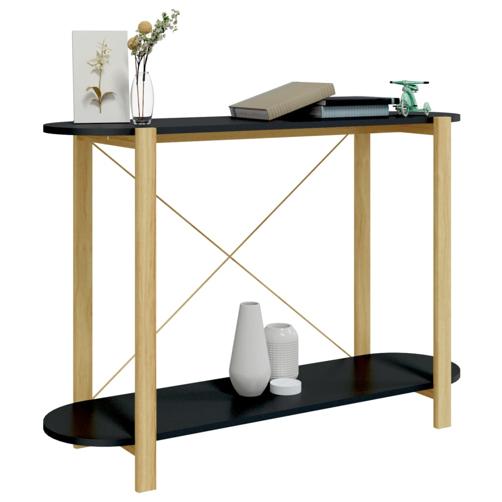 Console Table Black 110x38x75 cm Engineered Wood - Newstart Furniture