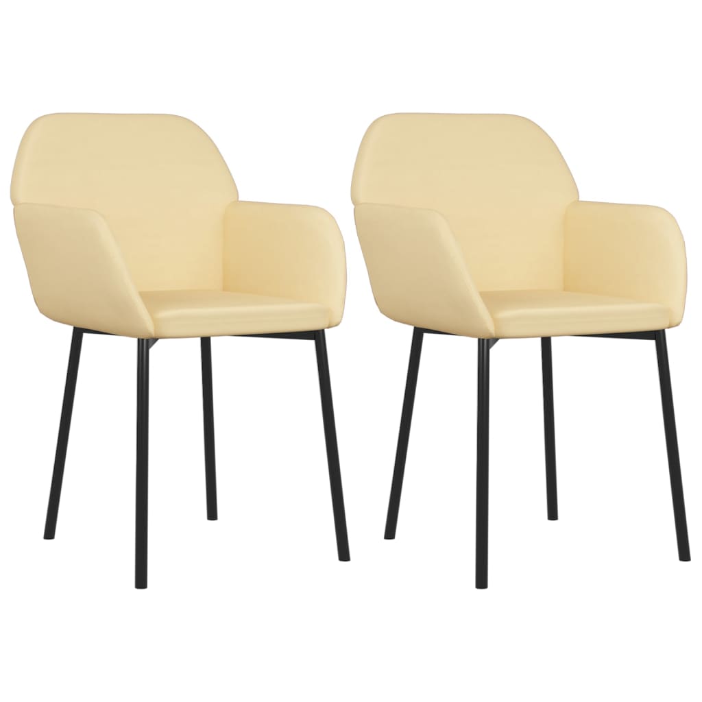 Dining Chairs 2 pcs Cream Velvet - Newstart Furniture