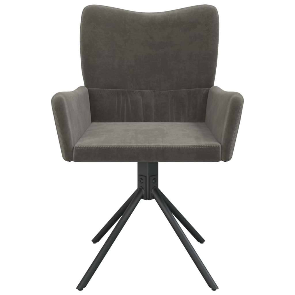 Swivel Dining Chairs 2 pcs Dark Grey Velvet - Newstart Furniture