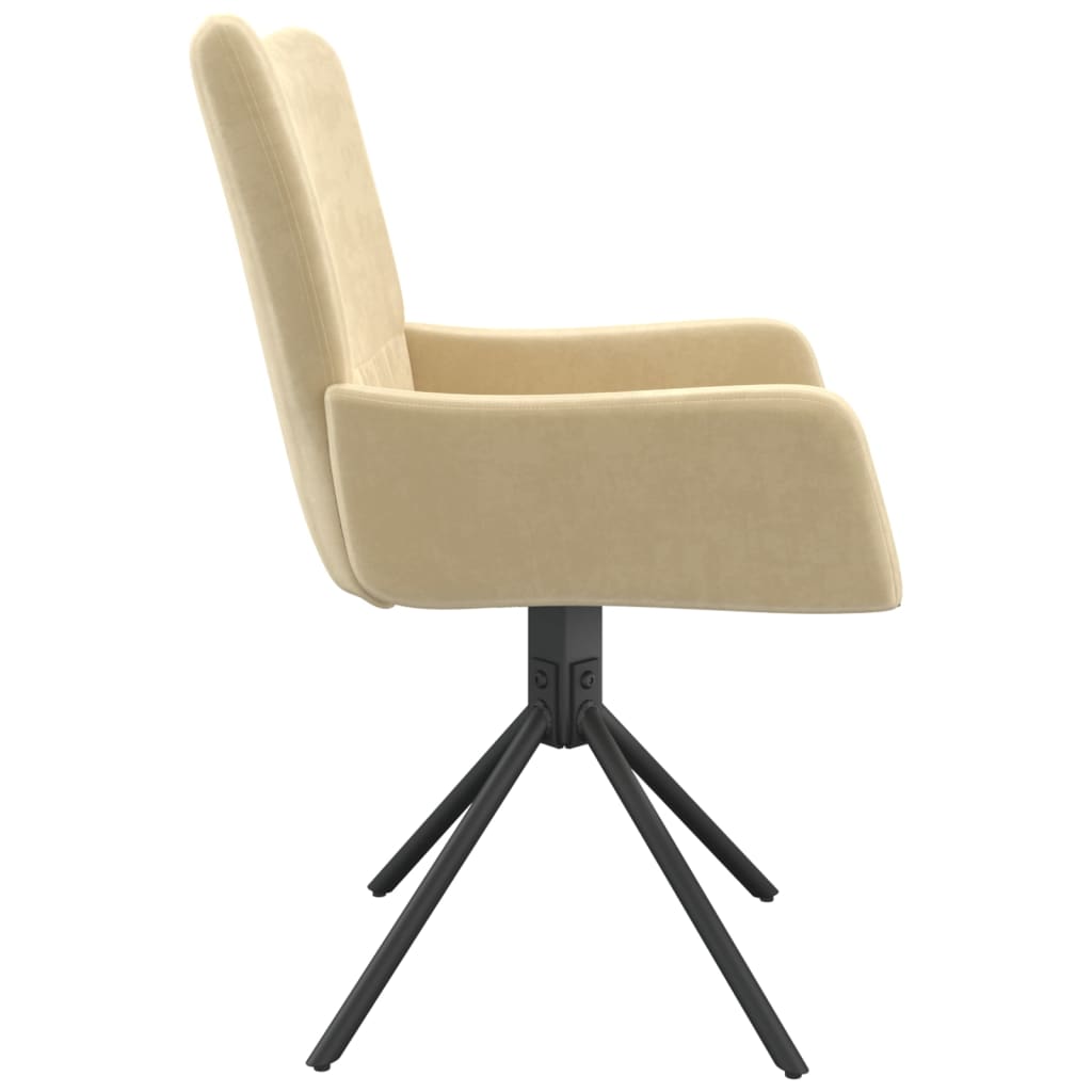 Swivel Dining Chairs 2 pcs Cream Velvet - Newstart Furniture