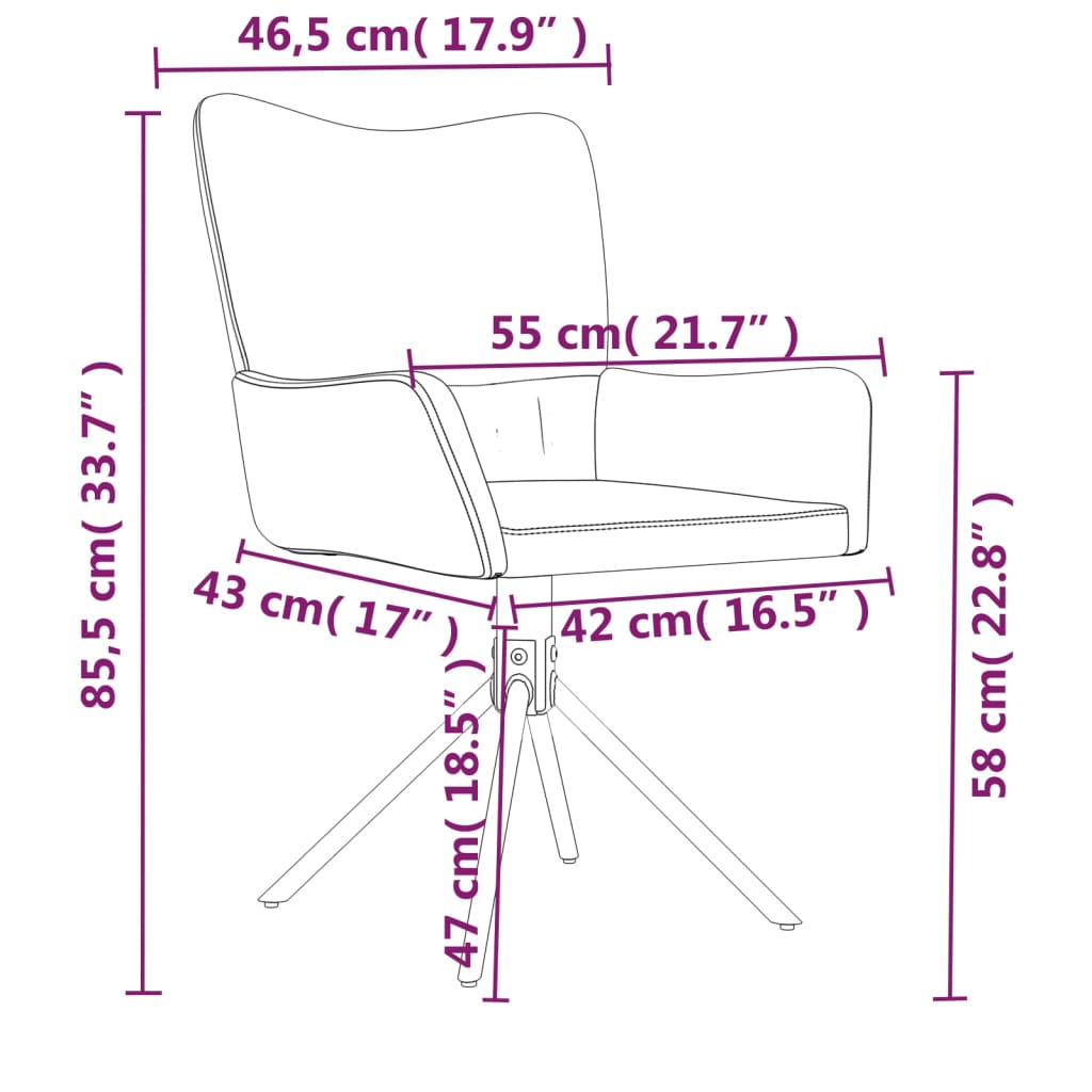 Swivel Dining Chairs 2 pcs Cream Velvet - Newstart Furniture