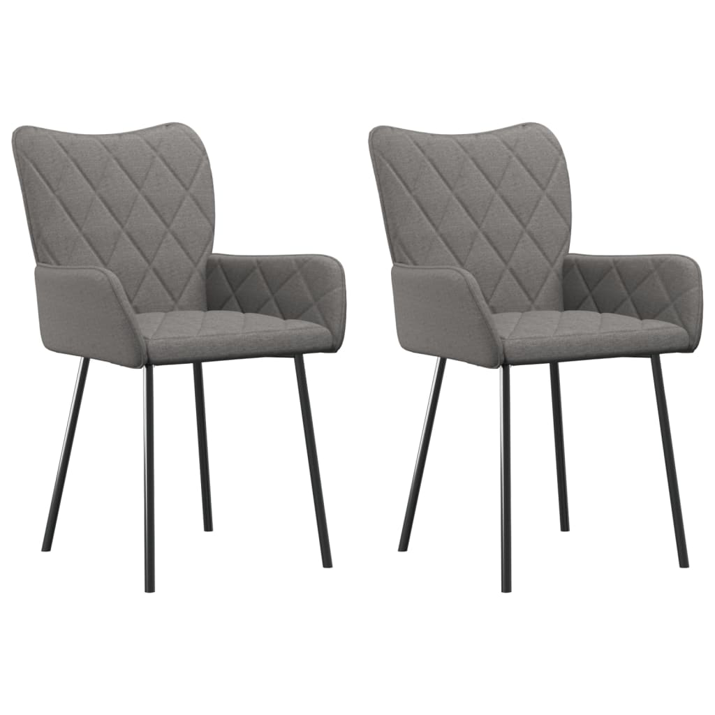 Dining Chairs 2 pcs Light Grey Fabric - Newstart Furniture