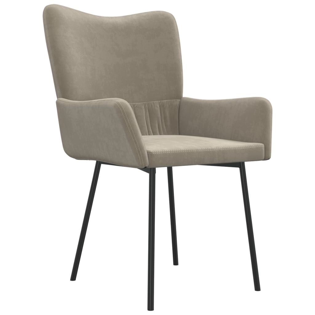 Dining Chairs 2 pcs Light Grey Velvet - Newstart Furniture