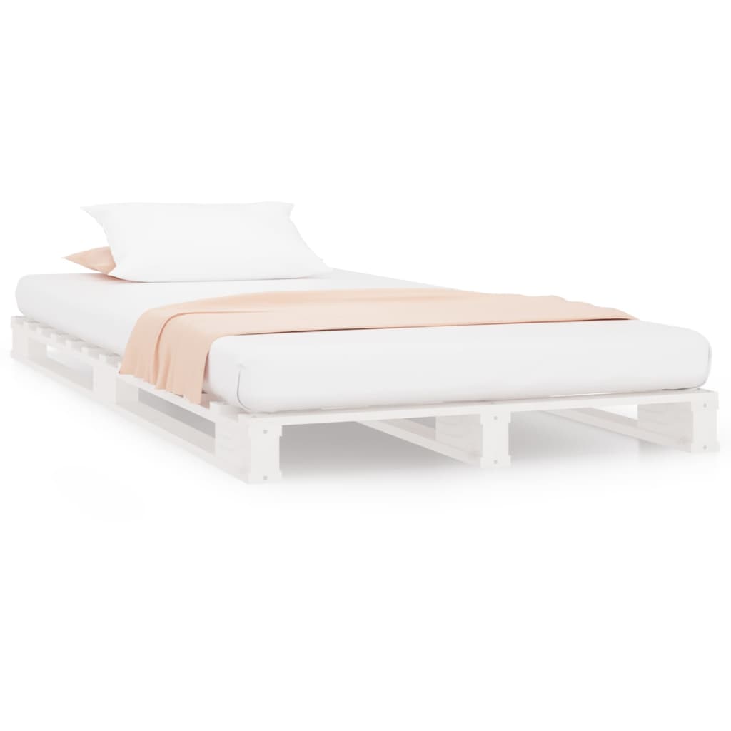 Pallet Bed White 92x187 cm Single Size Solid Wood Pine