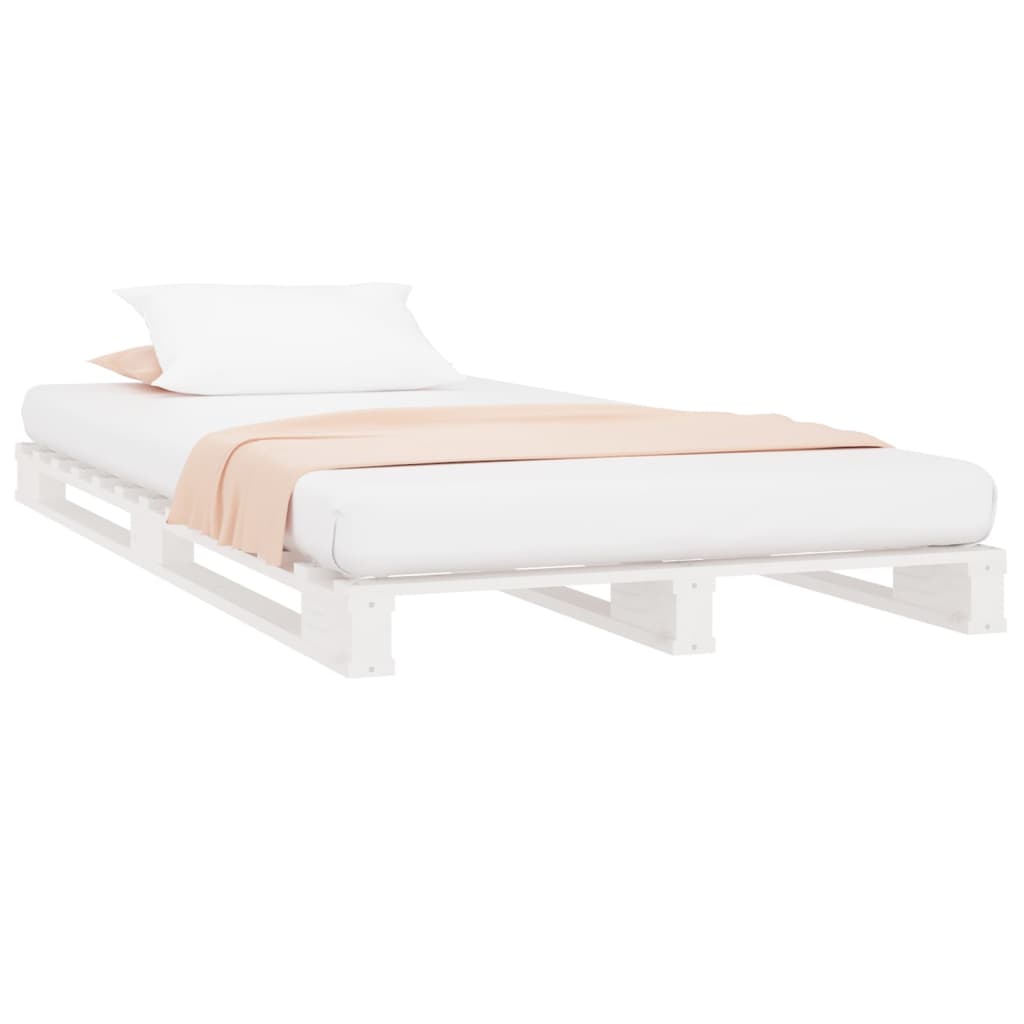 Pallet Bed White 92x187 cm Single Size Solid Wood Pine